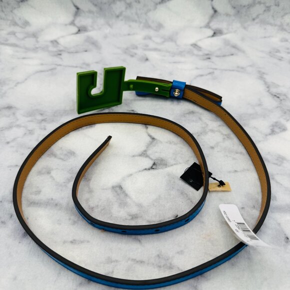 Kate Spade Patent Leather Bow Belt Riverside Blue, Size M, 38in Waist Belt-NEW main image 6